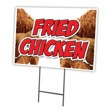 Signmission Fried Chicken Yard Sign & Stake outdoor plastic coroplast window, C-1216 Fried Chicken C-1216 Fried Chicken